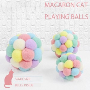 ลูกบอลเบลล์ในตัวฟัซซี่สีสันสดใสสำหรับแมว (1)