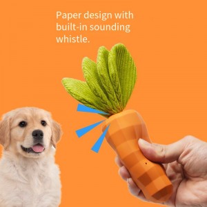 Indestructible Durable Natural Rubber Carrot Dog Chew Toy (5)