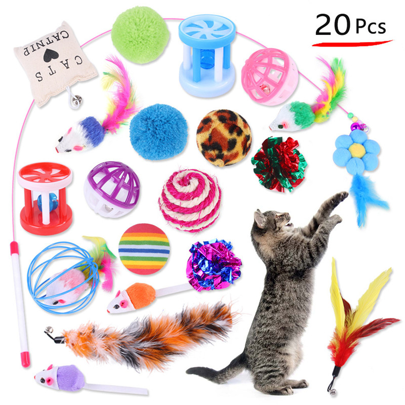 Pêlîstokên Cat Interactive Kitten Toys Assortments Set (7)