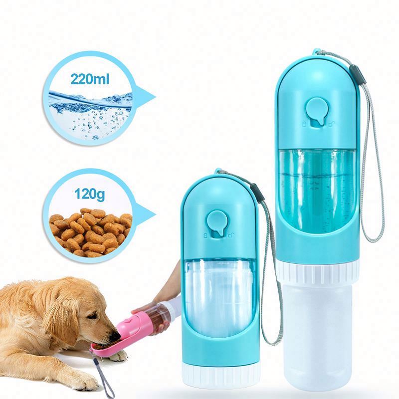Distribuitor portabil de sticle de apă pentru călătorie pentru animale de companie cu hrănitor pentru băutură (4)