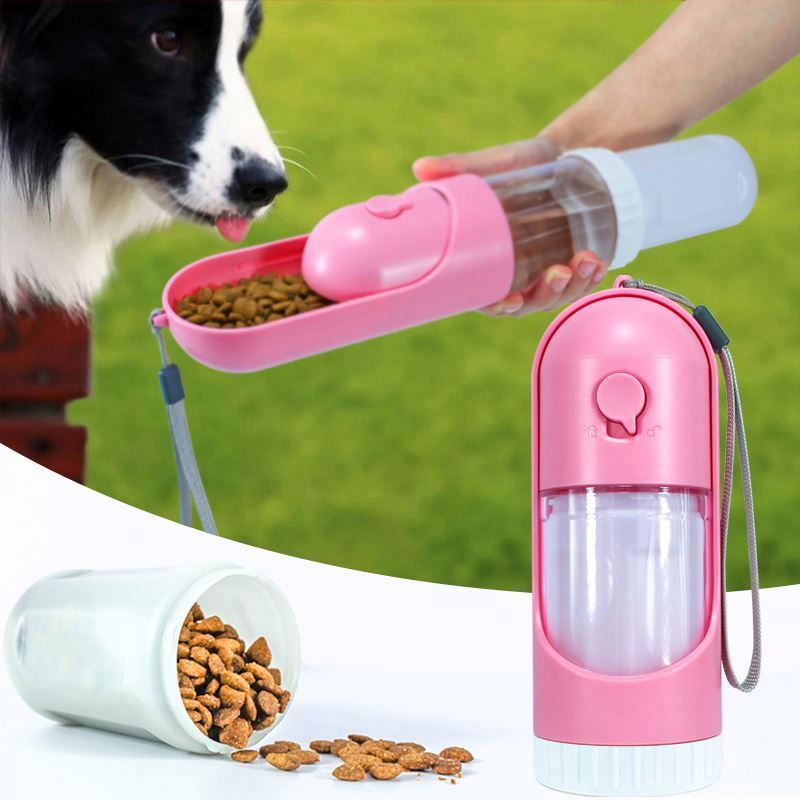 Draagbare waterflessendispenser voor huisdieren, met drinkbak (6)