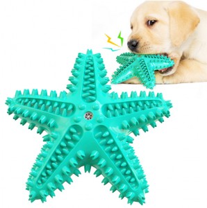 Xoguetes de auga para limpeza de dentes chirridos de estrelas de mar Xoguetes flotantes para cans (1)