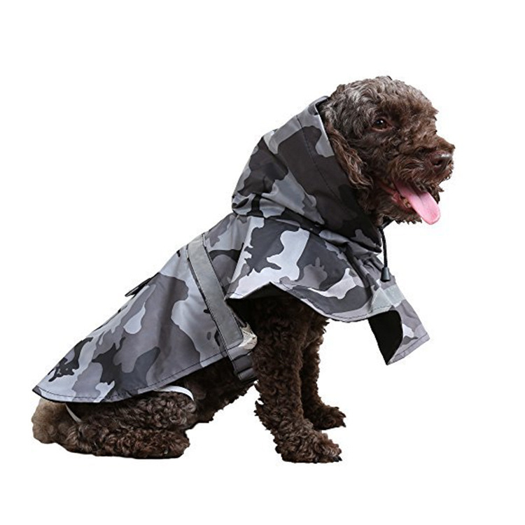 Impermeabile per cani camouflage impermeabile Giacca di pioggia per animali domestici (1)